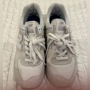 New Balance 574 Gray and White Sneakers